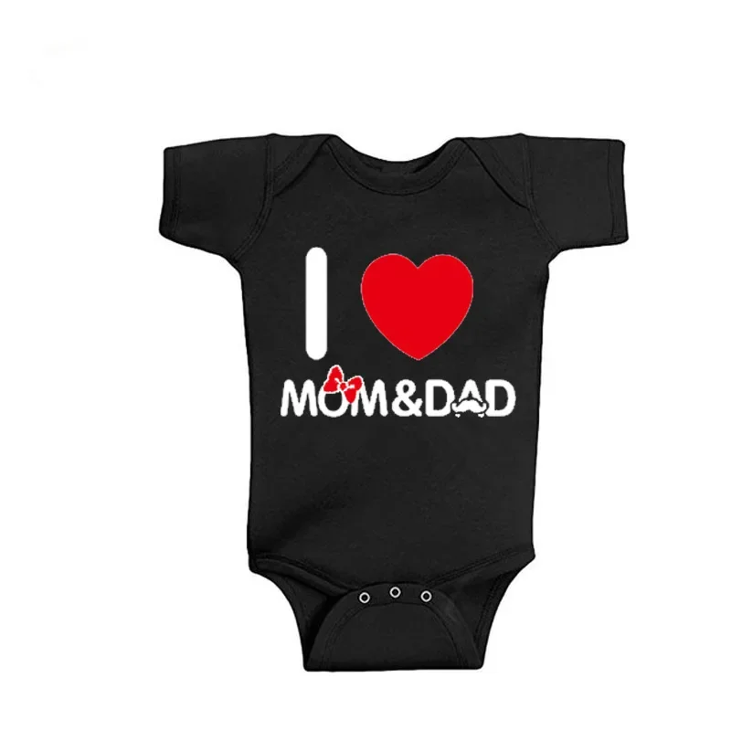 Pelele algodón puro para bebé – Motivos I Love Mom y Dad verano - imagen 4