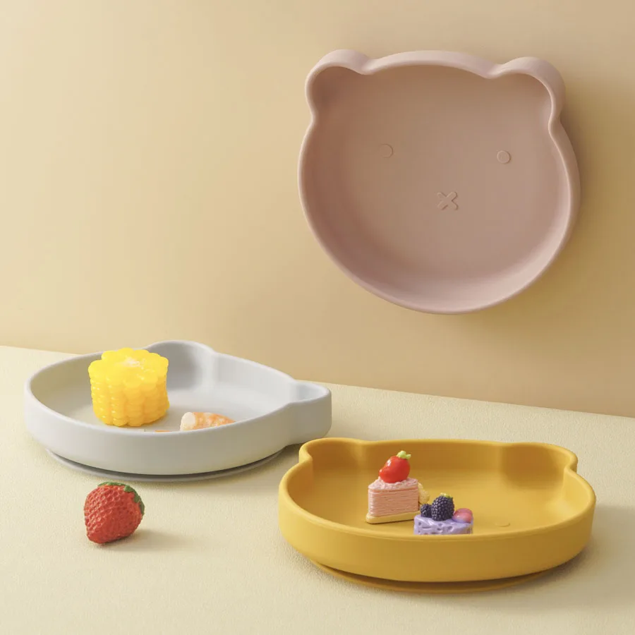 Plato de silicona con ventosa para niños - Vajilla infantil oso retro - imagen 5