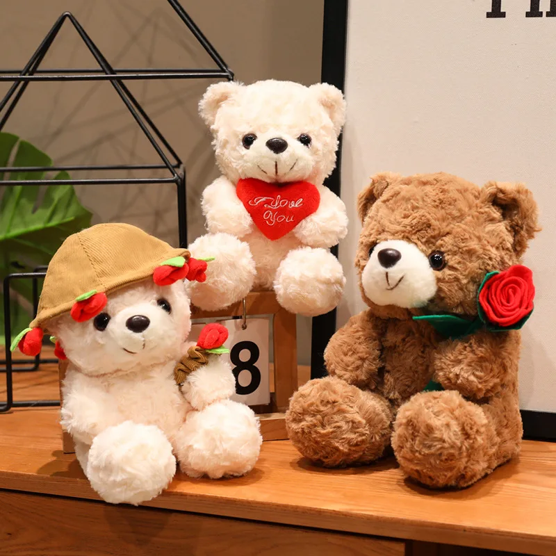 Peluche oso sentado con corazón rojo para San Valentín - imagen 3