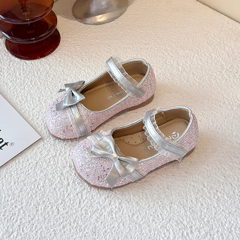 Botines tobilleros de encaje antideslizantes con lazos para niña - imagen 4