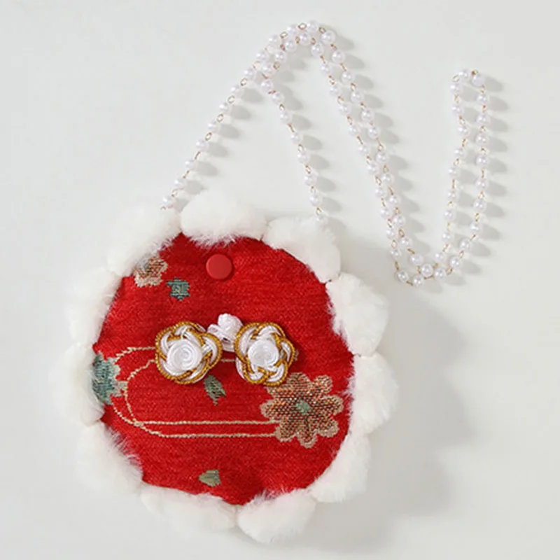 Mono de lana de invierno para niña pequeña rojo cálido con flores - imagen 5