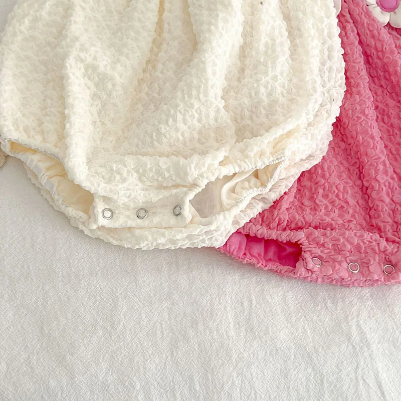MILANCEL body floral para bebé y mono mariposa con relieve rosa niña - imagen 5