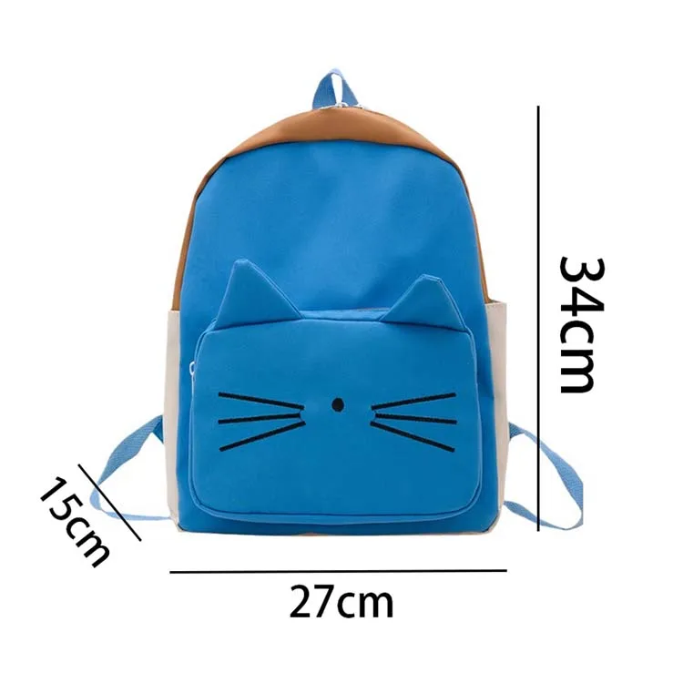 Mochila escolar con diseño de gato kawaii