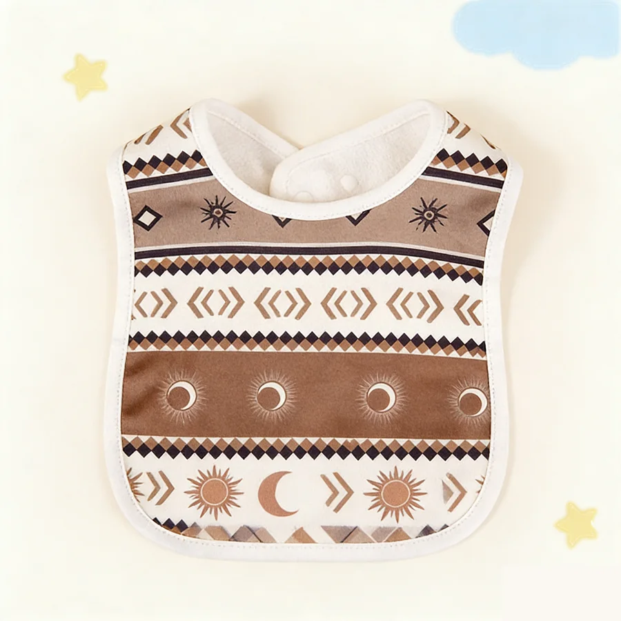 Baberos para bebé con diseño aleatorio, suaves y absorbentes