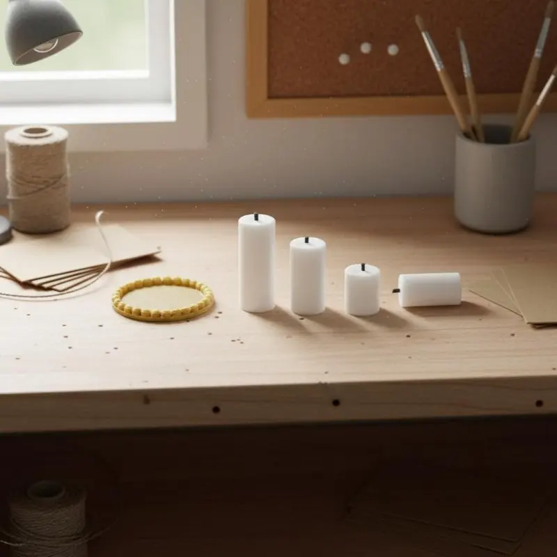 Kit de manualidades para velas en miniatura con cera de abeja - imagen 5