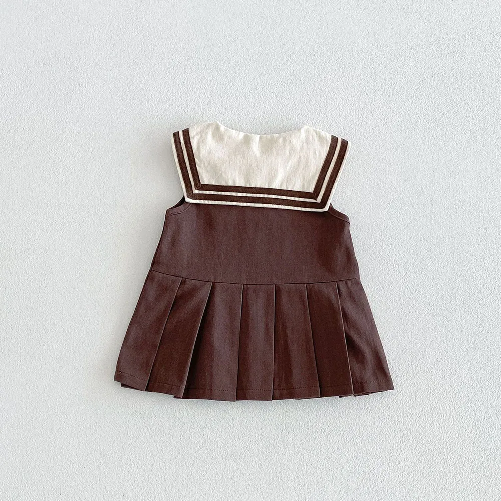Vestido de verano sin mangas tipo marinero para niña pequeña - imagen 4