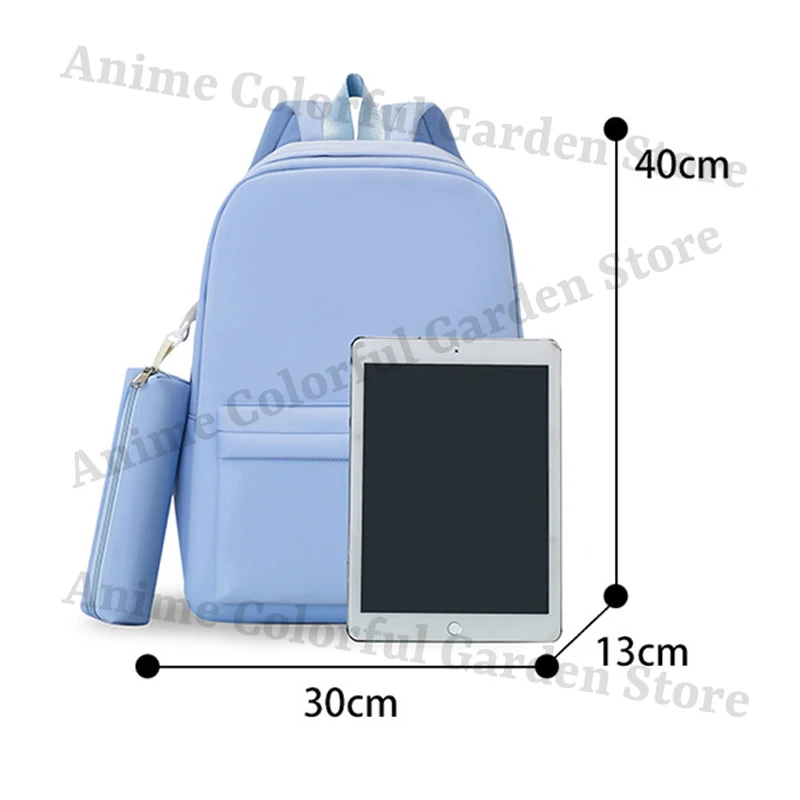 Mochila escolar azul con diseño de personaje anime