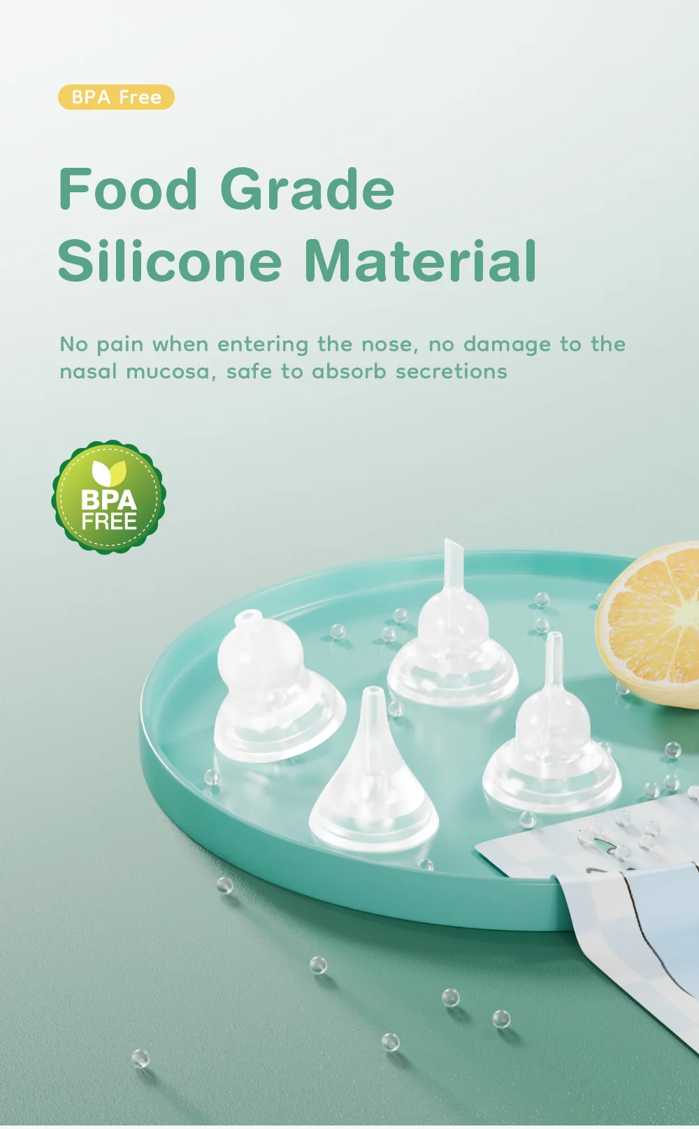 Cabezales de silicona intercambiables para distintas edades