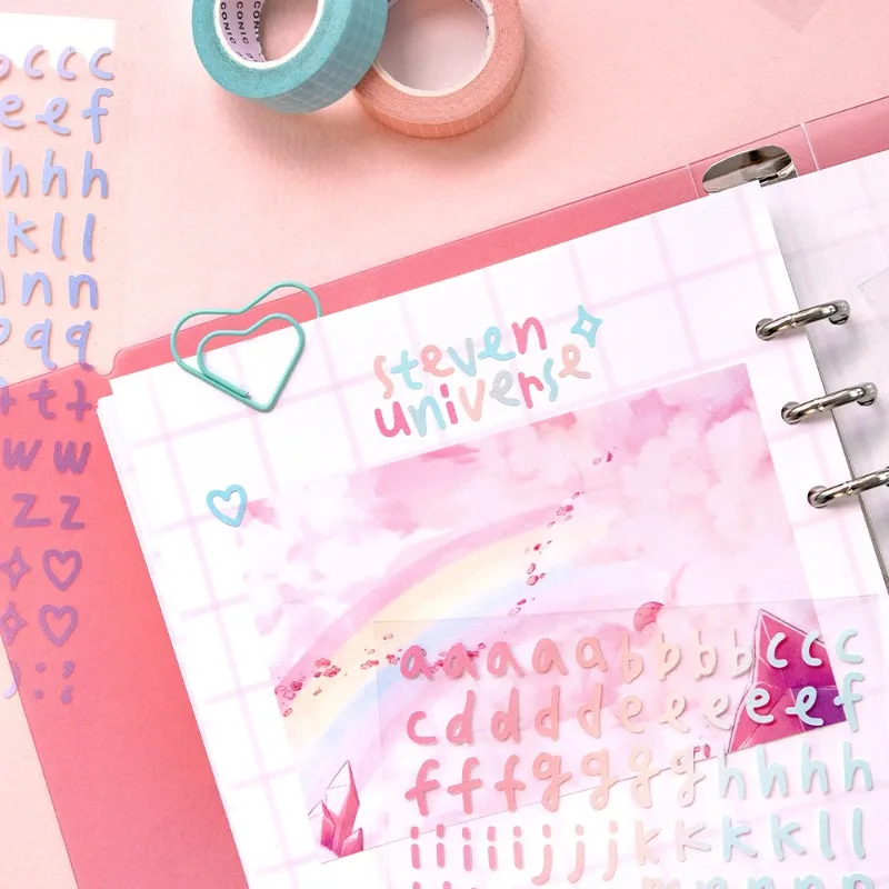 Pegatinas decorativas de números y letras con degradado de color - imagen 4