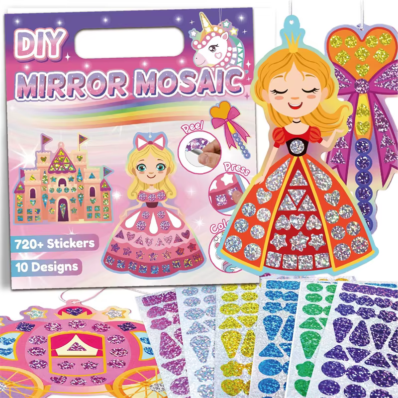 Kit mosaico holográfico infantil – Pegatinas princesa sirena