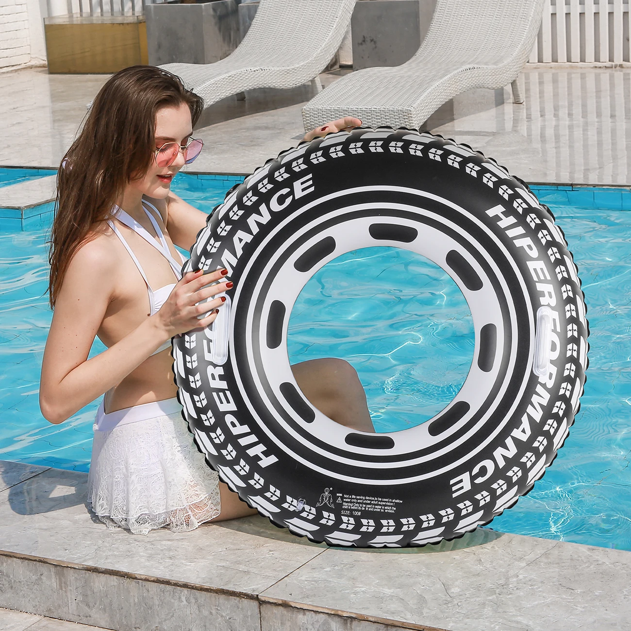 Flotador grueso de piscina con forma de neumático para adultos - imagen 2