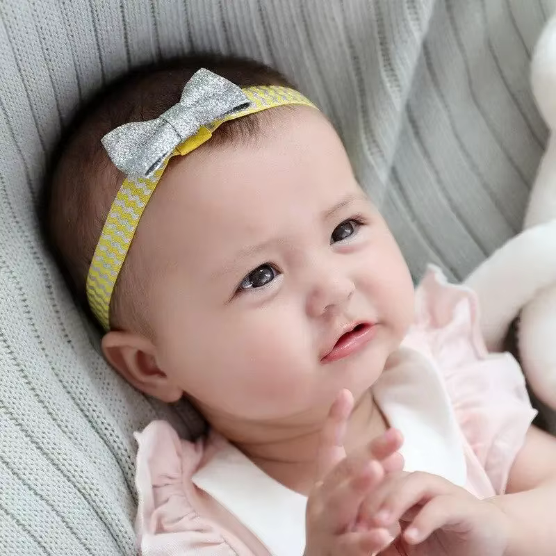 Diadema bebé elástica con flor y lazo para niñas – accesorios - imagen 4