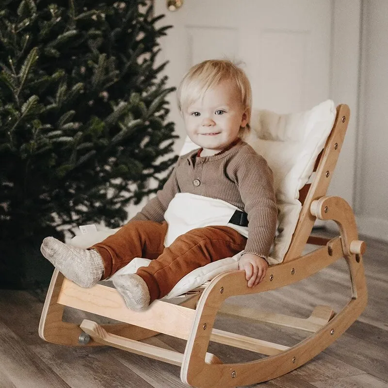 Mecedora de madera para bebé – Silla relajante y multifuncional - imagen 3