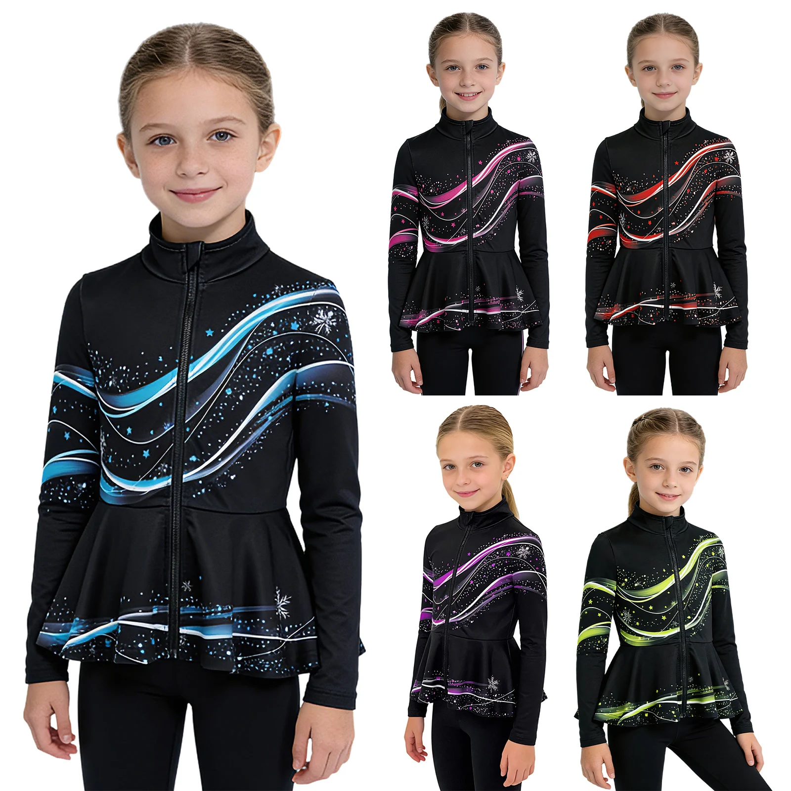 Chaqueta patinaje sobre hielo para niñas con sudadera estampada - imagen 5