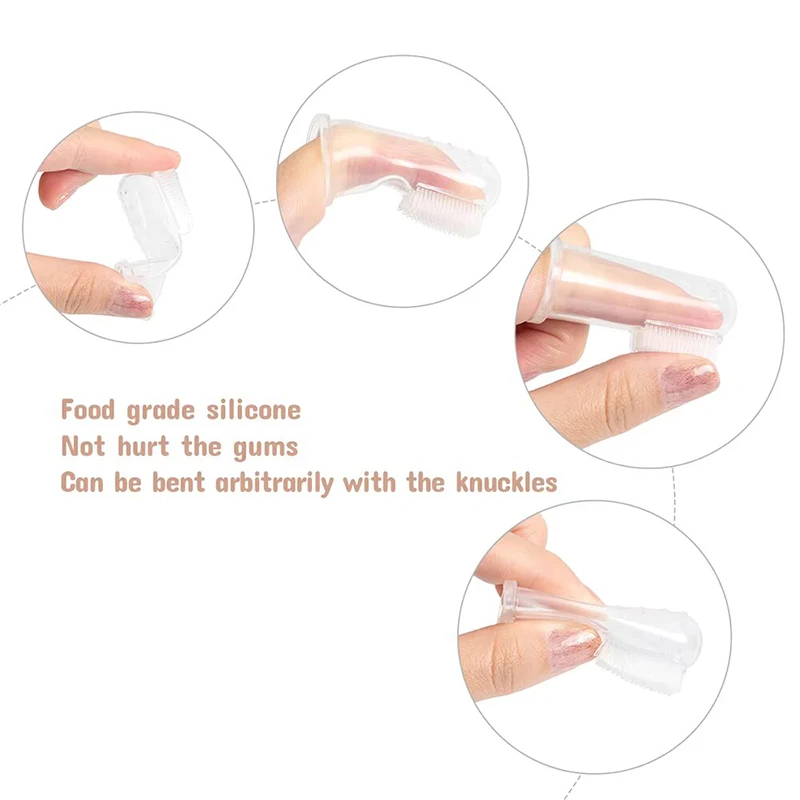 Cepillo silicona para dientes de leche bebé – Suave y transparente