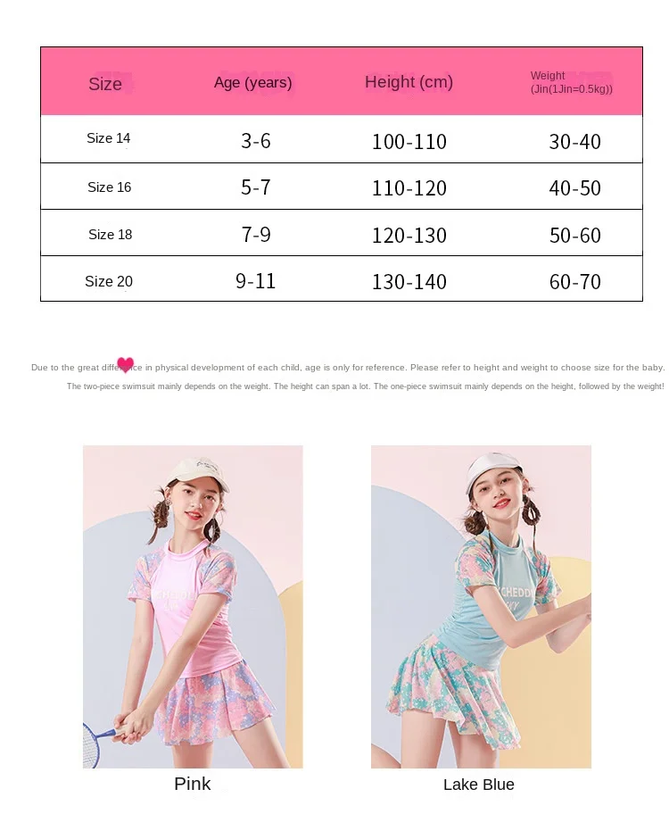 Conjunto de baño rosa y azul para niña