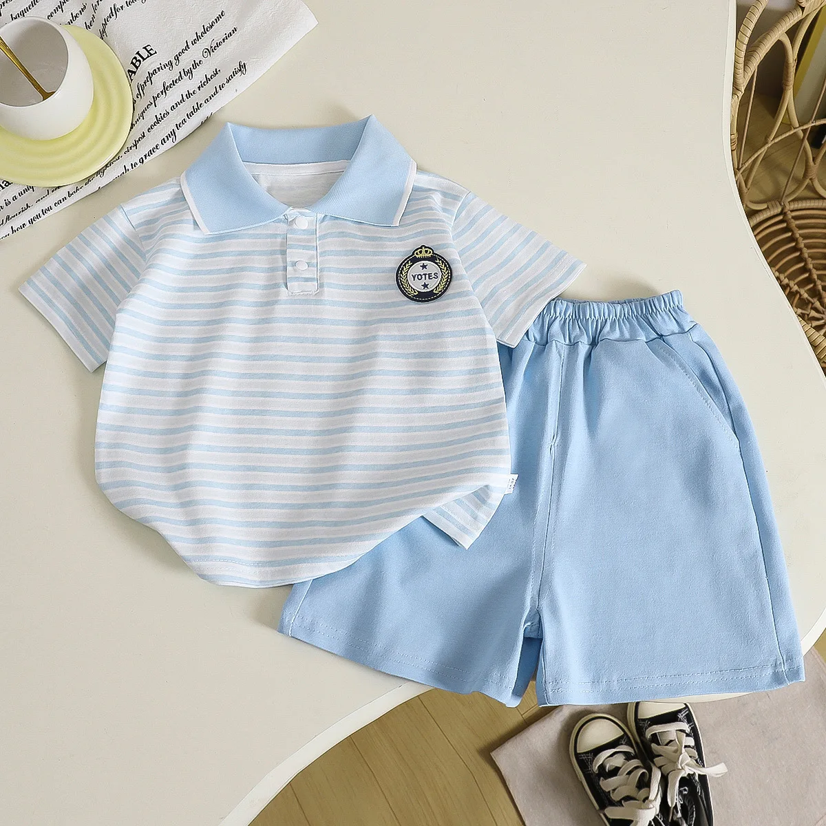 Conjunto de verano para bebé con polo de manga corta y pantalón - imagen 4