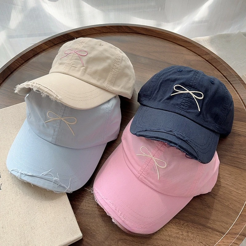 Gorras de béisbol con lazo bordado y protección solar ajustable