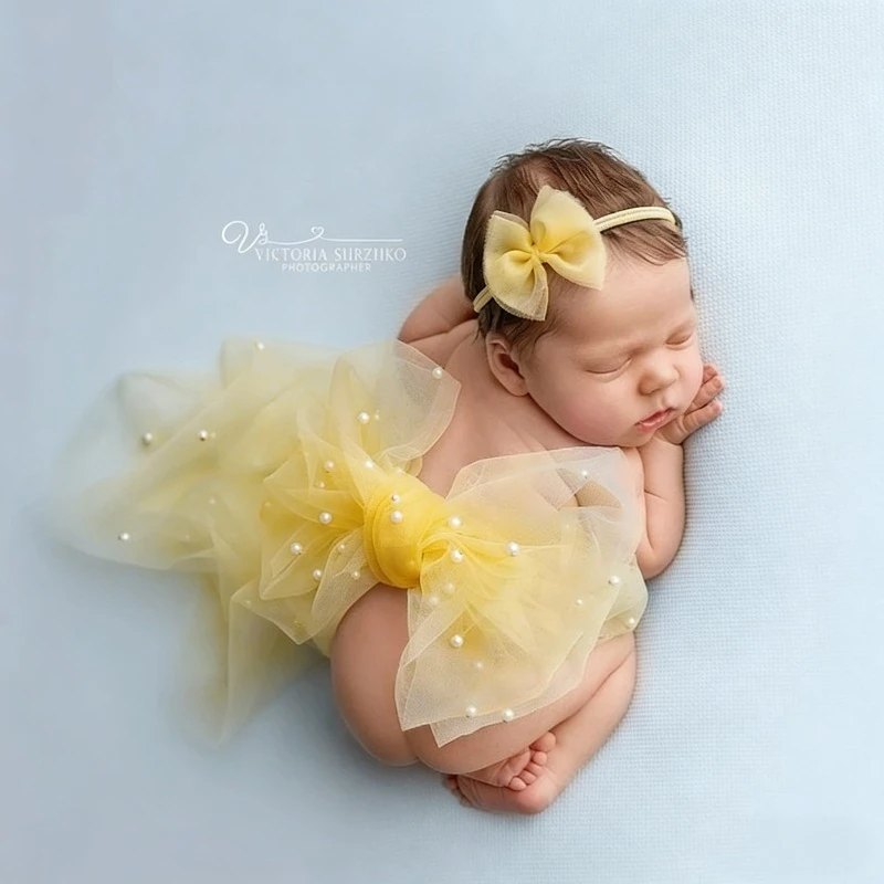 Accesorios de fotografía para recién nacido niña – manta y lazos - imagen 2
