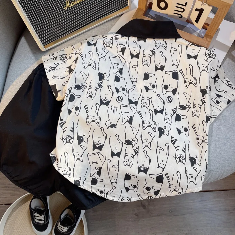Conjunto de verano bebé con camiseta de dibujos y pantalones cortos - imagen 5