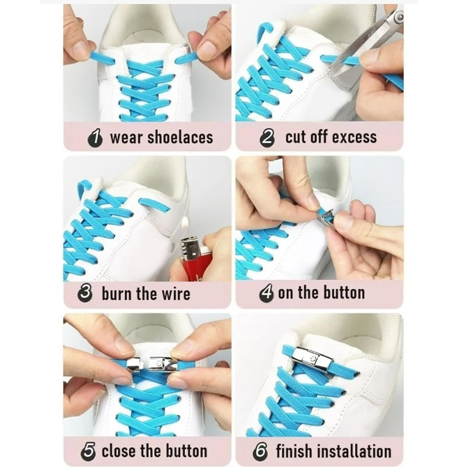 Cordones elásticos sin lazos con bloqueo para discapacidad - imagen 3