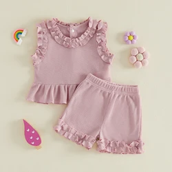 Conjunto de verano para niña: camisetas sin mangas y pantalón corto