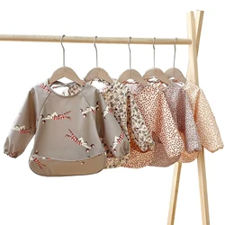 Babero alimentación impermeable para bebé manga larga estampado infantil
