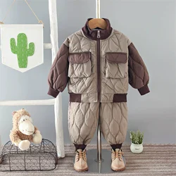 Conjunto de invierno manga larga cálido con cremallera para niñas