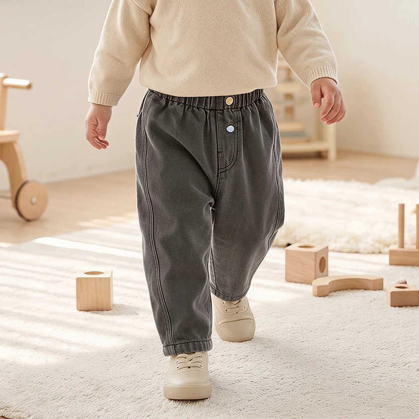 Vaqueros y jeans azules para niños, pantalón suave de otoño - imagen 4
