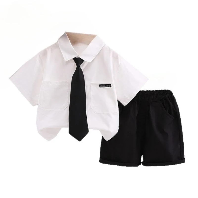 Ropa de verano para bebé: conjunto de camisa lisa y shorts - imagen 5