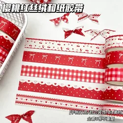 Cinta washi roja decorativa para manualidades y scrapbooking