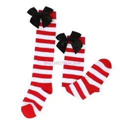 Calcetines altos hasta la rodilla con lazo para chicas