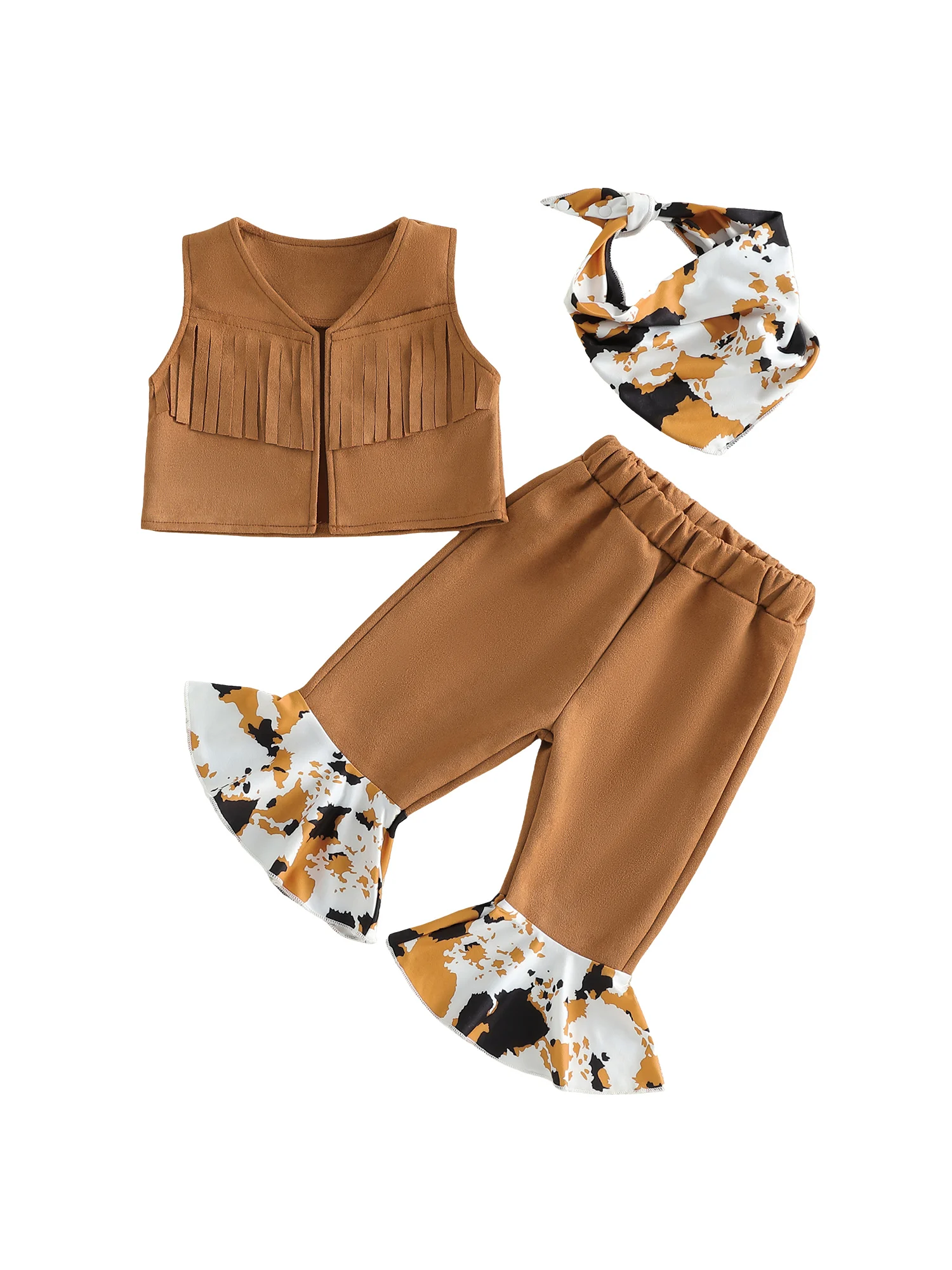 Chaleco western con flecos y bandana