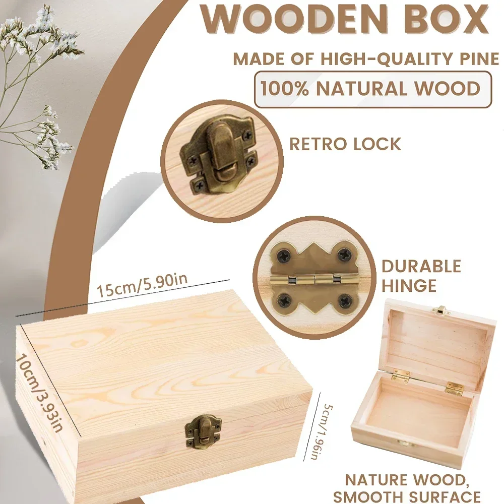 Caja de recuerdos para bebé con safari en madera personalizada - imagen 2