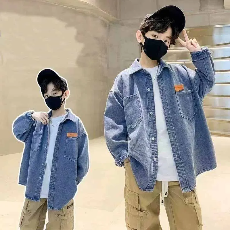 Abrigo vaquero de niño de entretiempo con manga larga informal - imagen 3