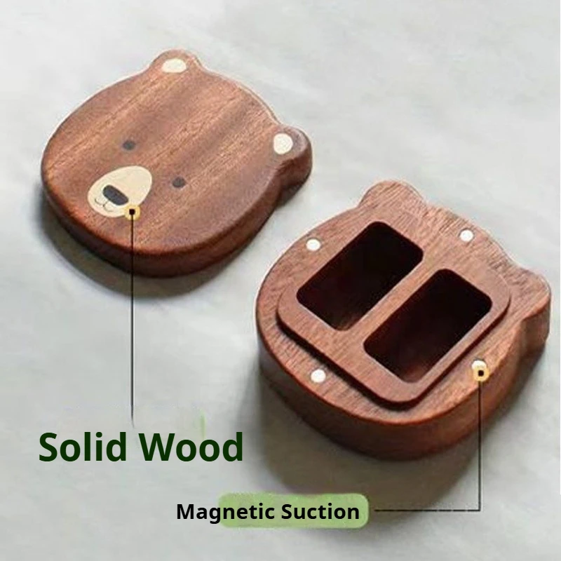 Caja dientes de leche en madera con osito para guardar - imagen 4