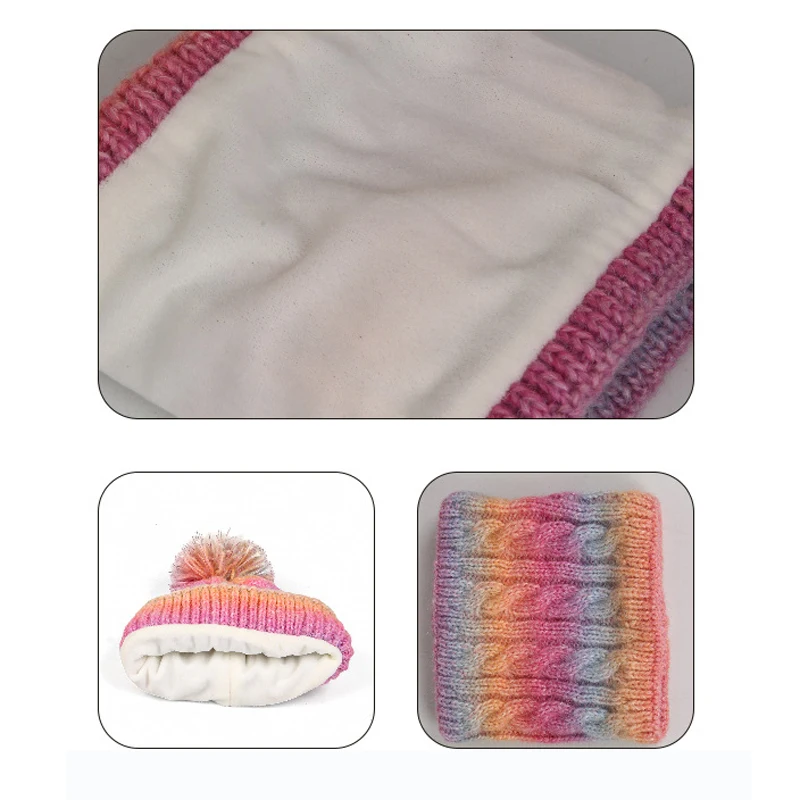 Gorro de invierno con guantes y bufanda de forro polar cálido - imagen 5