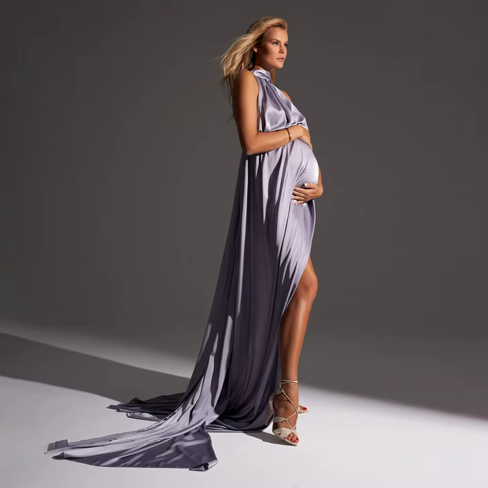 Vestido de maternidad elegante para sesión fotos y baby shower - imagen 4