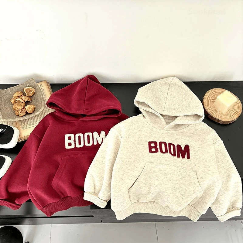 Sudadera infantil capucha algodón – Estampado letras primavera - imagen 4