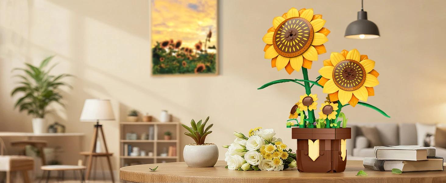 Detalle del girasol en bloques