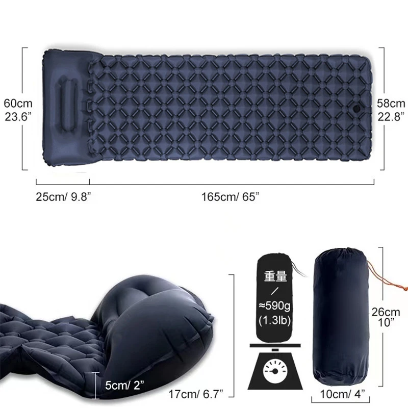 Colchón de aire hinchable ultraligero de camping con almohada - imagen 5