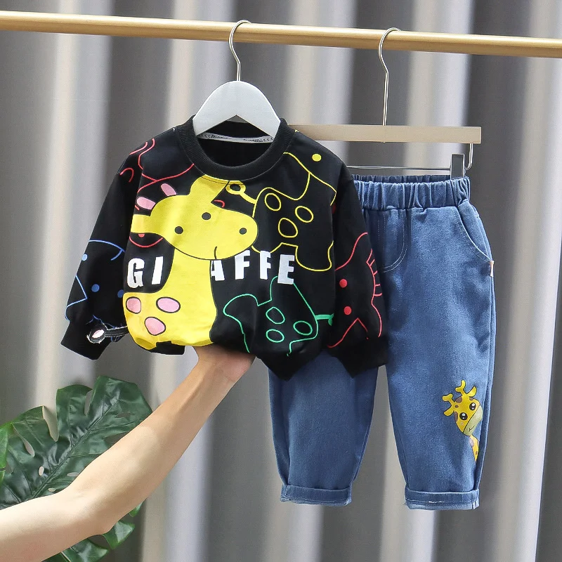 Conjunto de bebé de primavera y otoño con camiseta y pantalón - imagen 5