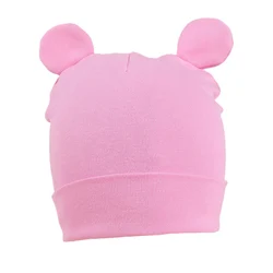 Gorro de bebé de algodón de color liso para primavera y otoño