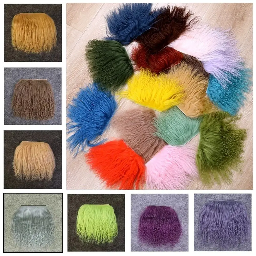 Extensiones rizadas en piel de oveja para BJD y pelucas - imagen 3