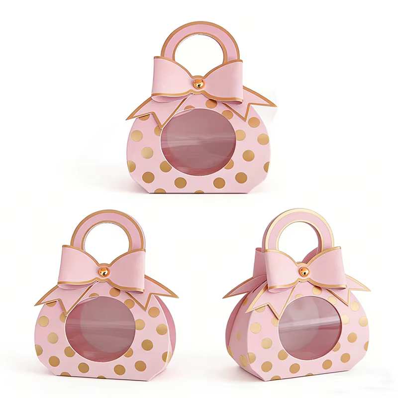 ZYF bolsas de regalo mini rosadas con puntos para cumpleaños
