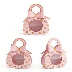 ZYF bolsas de regalo mini rosadas con puntos para cumpleaños