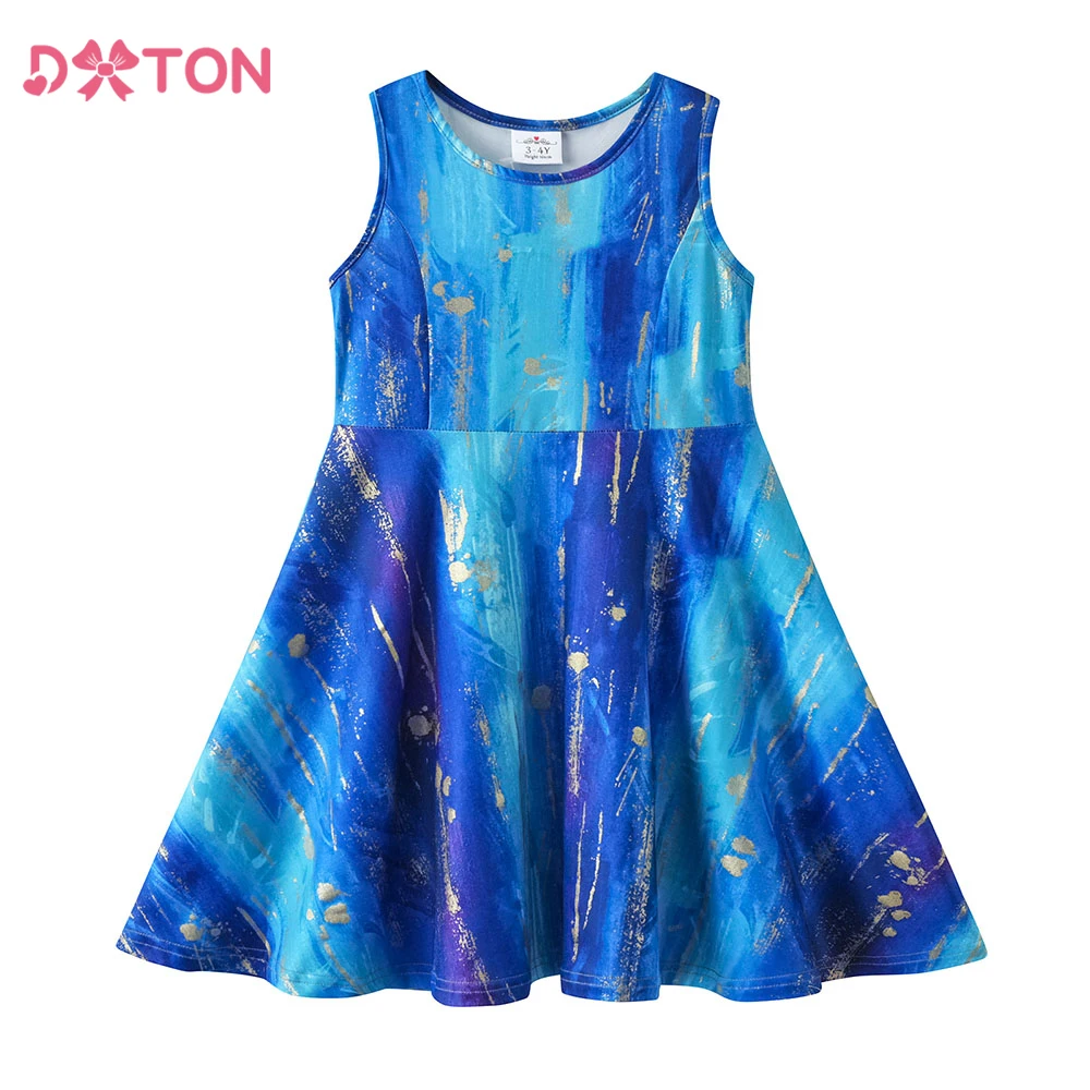 DXTON vestido de princesa sin mangas degradado línea A para niña - imagen 2