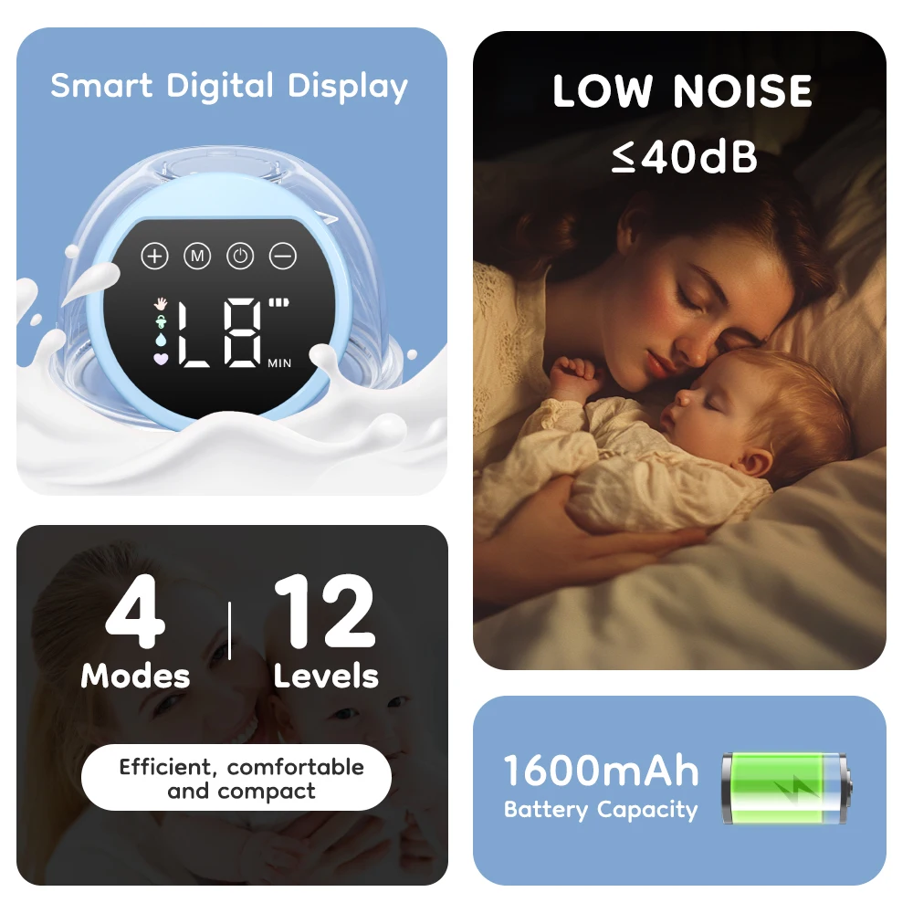 MAMIJOY extractor de leche eléctrico portátil manos libres silencioso - imagen 5