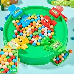 Juego educativo con rana que come frijoles, rompecabezas de mesa