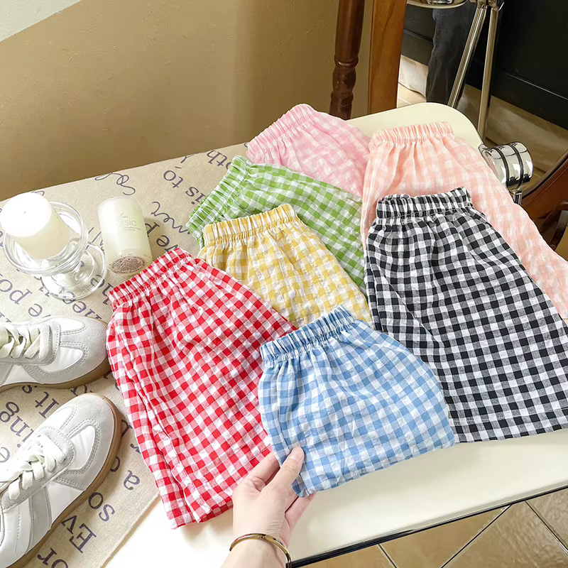 Pantalones cortos antimosquitos a cuadros para niña - imagen 3